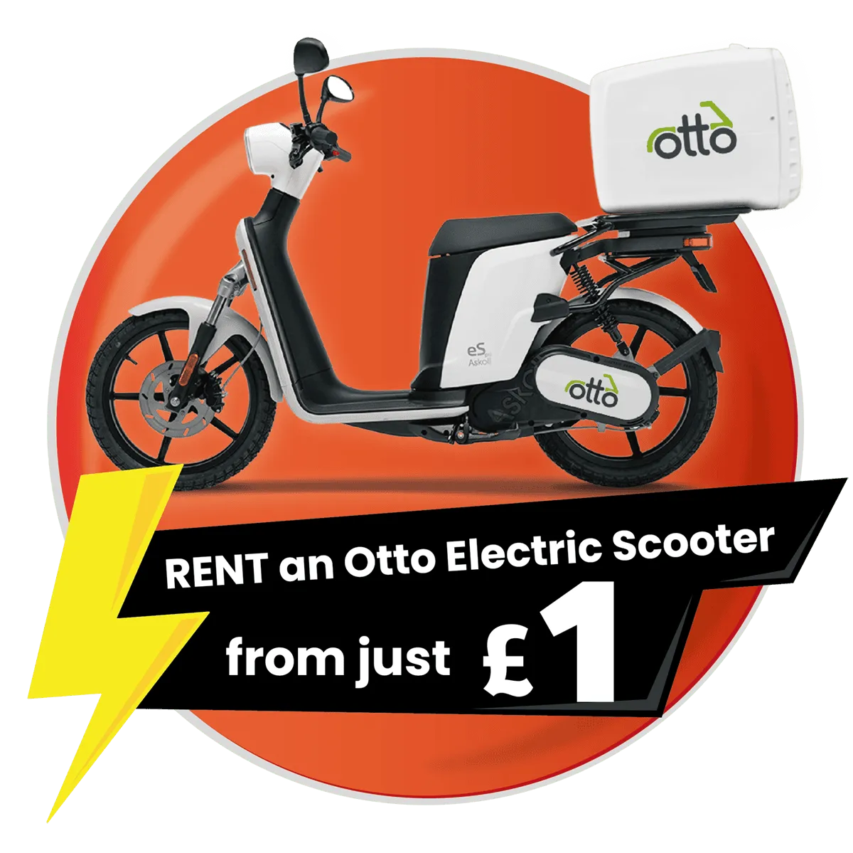 Rent an Otto electric scooter from just £1 — promo artwork